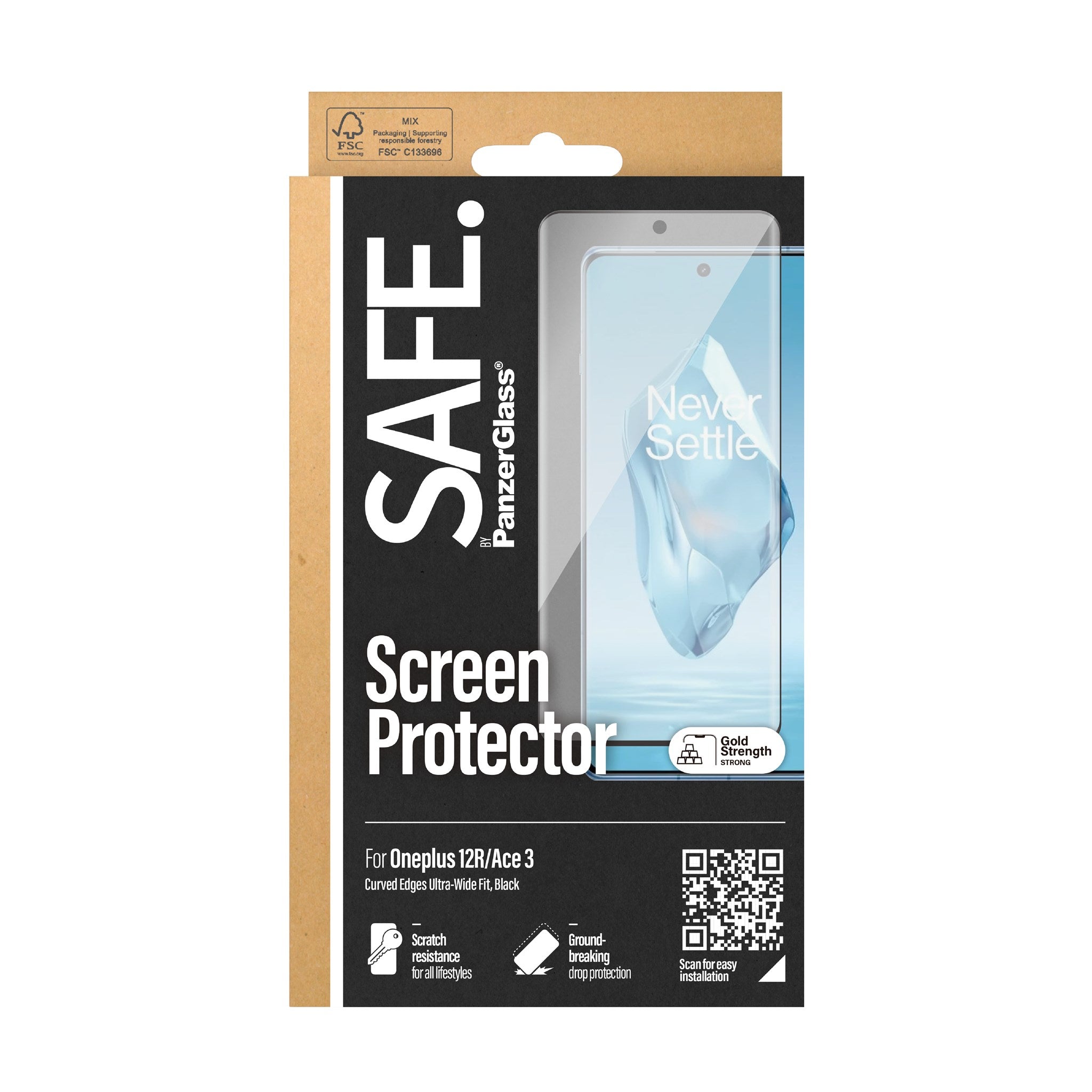 SAFE. by PanzerGlass® Displayschutz OnePlus 12R | Ultra-Wide Fit